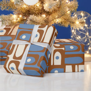 Midcentury Modern Abstract Piquet Retro Geometric Wrapping Paper