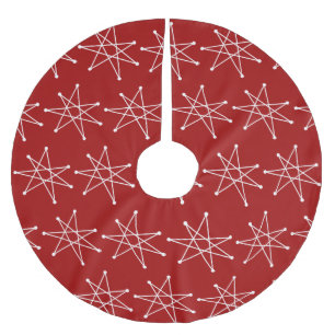 Midcentury Modern Atomic Christmas Star MCM Brushed Polyester Tree Skirt