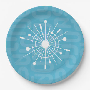 Midcentury Modern Atomic Sputnik Snowflake MOD Paper Plate