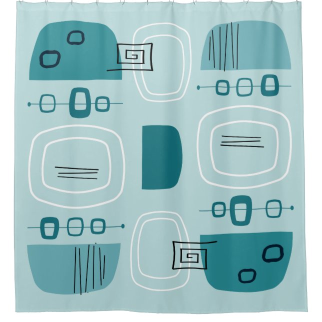 Midcentury Modern Bowls & Stones Turquoise (Front)