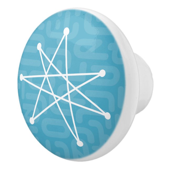 Midcentury Modern Christmas Atomic MCM MOD Star  C Ceramic Knob (Right)