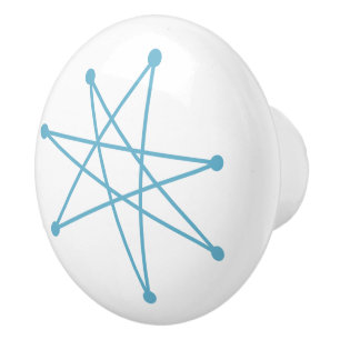 Midcentury Modern Christmas Atomic MCM MOD Star  C Ceramic Knob