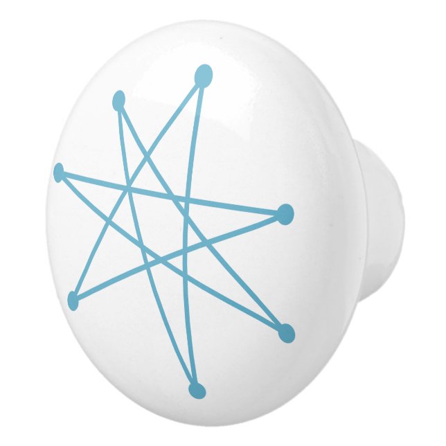 Midcentury Modern Christmas Atomic MCM MOD Star  C Ceramic Knob (Right)