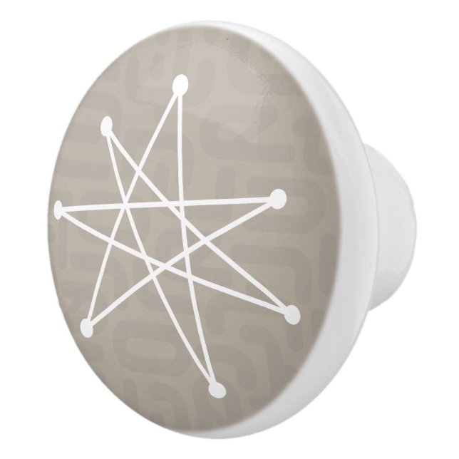 Midcentury Modern Christmas Atomic MCM MOD Star  Ceramic Knob (Right)