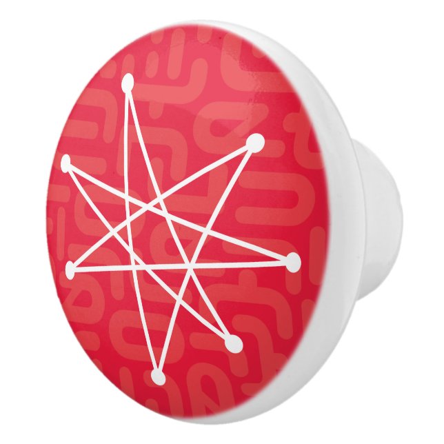 Midcentury Modern Christmas Atomic MCM MOD Star Ceramic Knob (Right)