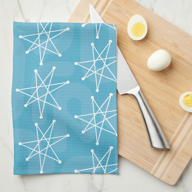 Midcentury Modern Christmas Atomic MCM MOD Star   Kitchen Towel (Quarter Fold)