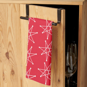 Midcentury Modern Christmas Atomic MCM MOD Star Kitchen Towel