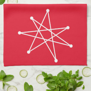 Midcentury Modern Christmas Atomic MCM MOD Star   Kitchen Towel