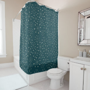 Midcentury Modern Dark Teal Patterned 