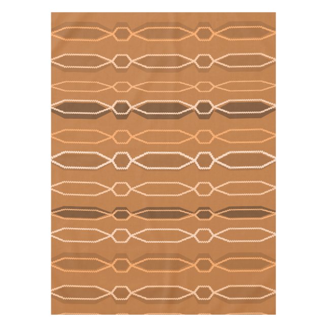 Midcentury Modern Hexagon Columns Orange Tablecloth (Front)