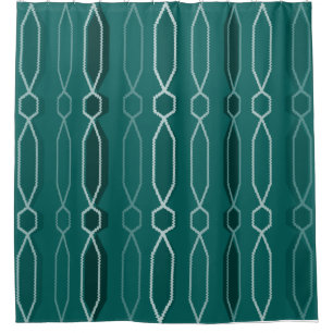 Midcentury Modern Hexagon Columns Teal