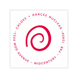 Midcentury Modern Minimalist Atomic Nuclear Galaxy Self-inking Stamp