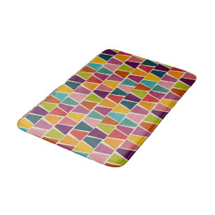 Midcentury Modern Mosaic Geometric Print  Bath Mat