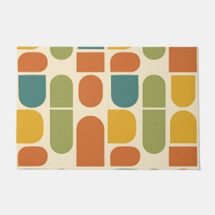 Midcentury Modern Organic Shapes Pattern Doormat