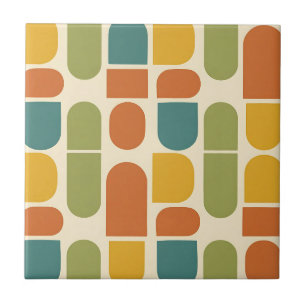 Midcentury Modern Organic Shapes Pattern Tile