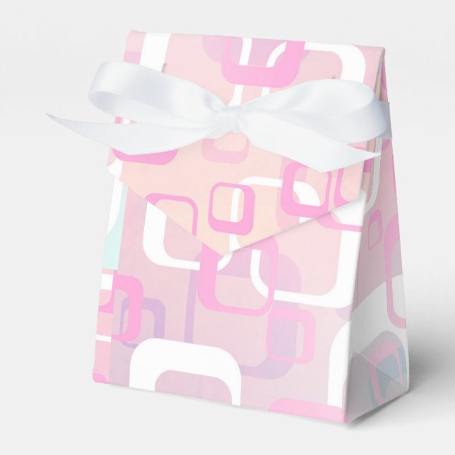 MidCentury Modern Pink Favor Box (Front Side)