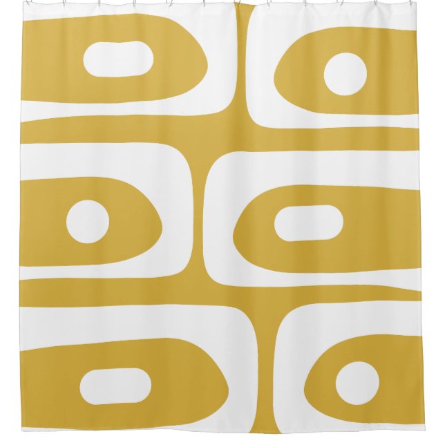 Midcentury Modern Piquet Abstract Mustard & White (Front)