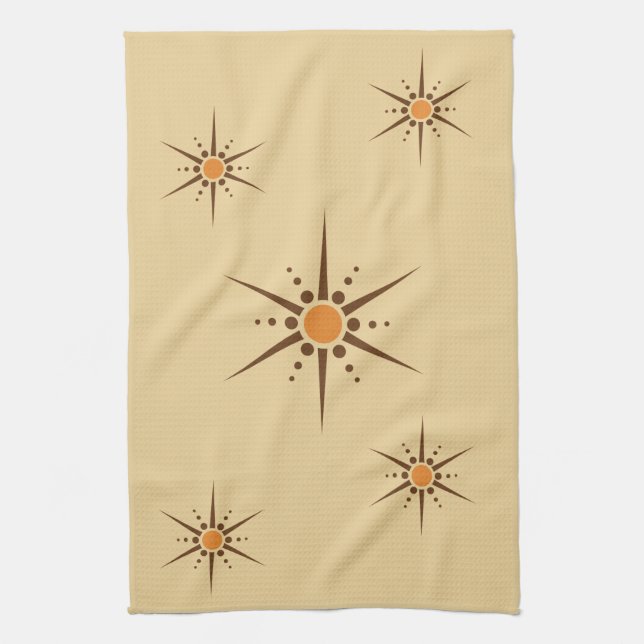 Midcentury modern starburst kitchen towel (Vertical)