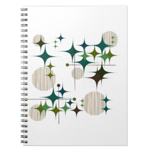 Midcentury Modern Starbursts and Globes 1 Notebook