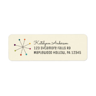 Midcentury Modern Style Retro Return Address