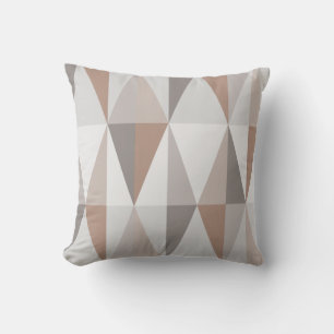 MidCentury Modern Triangles Brown Throw Pillow
