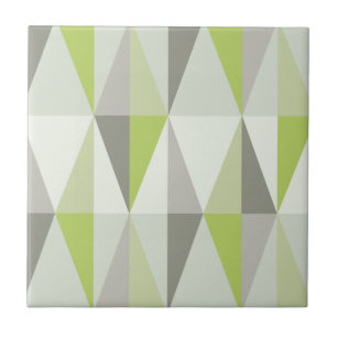 MidCentury Modern Triangles Chartreuse Tile