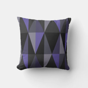 MidCentury Modern Triangles Dark Indigo Throw Pillow