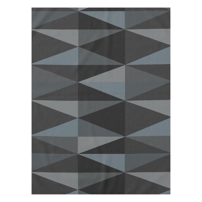 MidCentury Modern Triangles Dark Slate Tablecloth (Front)