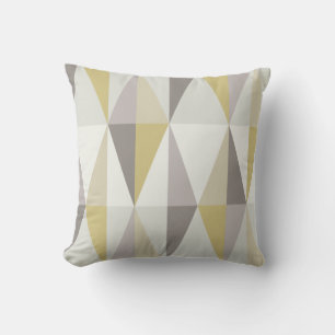 MidCentury Modern Triangles Gold Throw Pillow