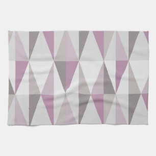 MidCentury Modern Triangles Mauve Kitchen Towel
