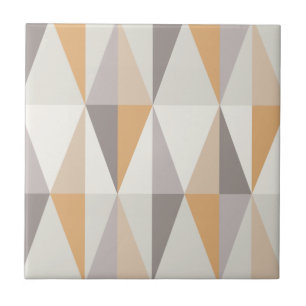 MidCentury Modern Triangles Orange Tile