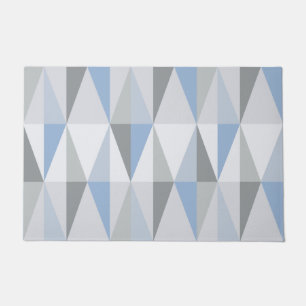 MidCentury Modern Triangles Sky Blue Doormat
