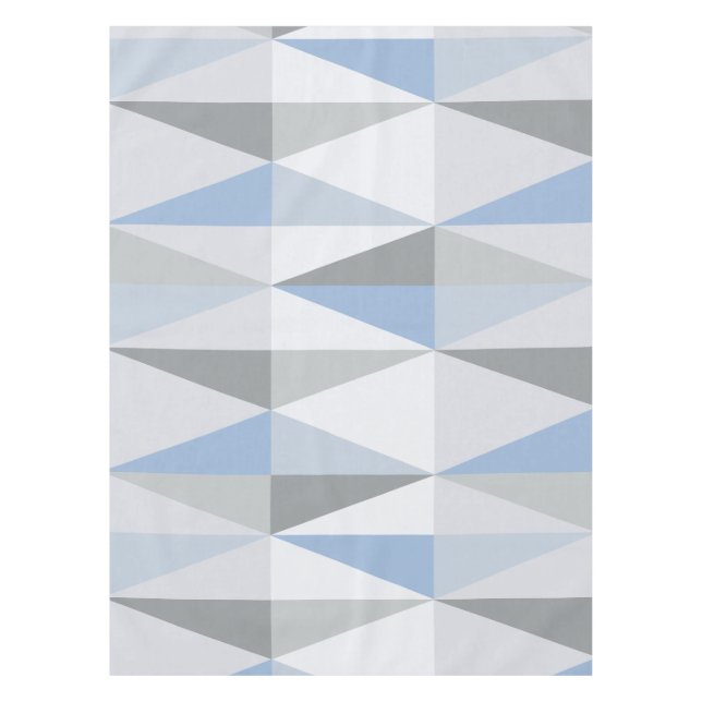 MidCentury Modern Triangles Sky Blue Tablecloth (Front)