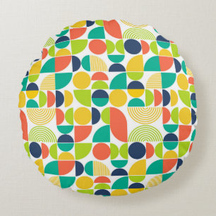 MidCentury Modern Vintage Retro Abstract Art  Round Pillow