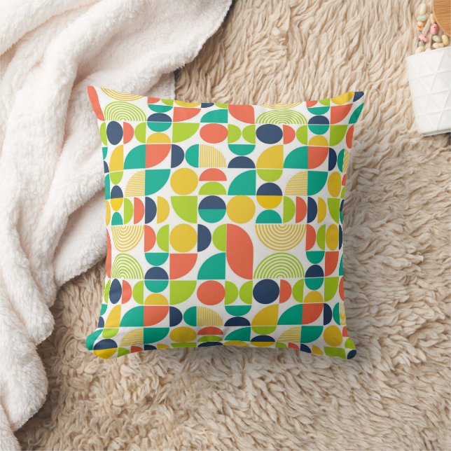 MidCentury Modern Vintage Retro Abstract Art  Throw Pillow (Blanket)