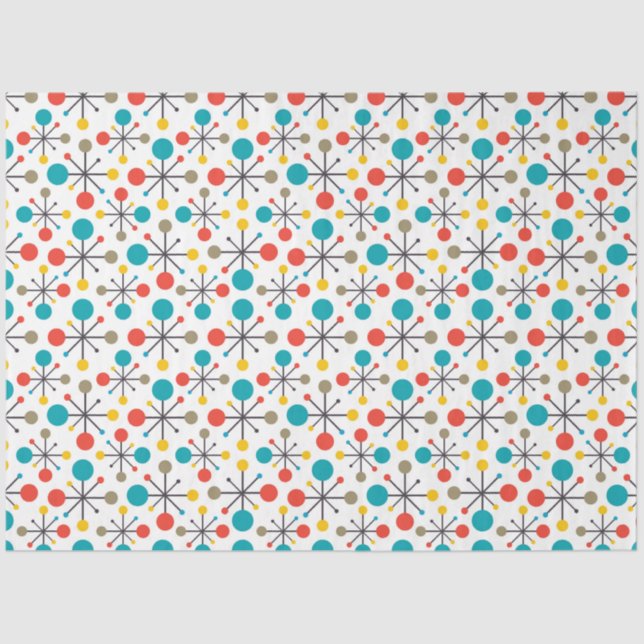 MidCentury Modern Vintage Retro Abstract Decoupage Tissue Paper (Front)