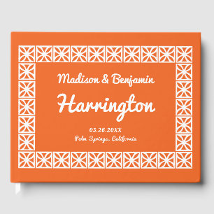 Midcentury Modern Wedding, Breeze Blocks Frame Guest Book