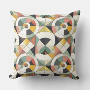 Midcentury Orbit Geometric Throw Pillow