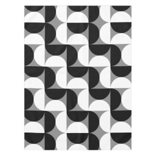 Midcentury Pattern Bowls Black White Tablecloth