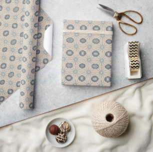 Midcentury Snowfall Retro Atomic Holiday Wrapping Paper