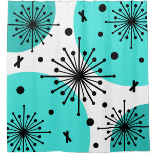 Midcentury Sputnik Starbursts Turquoise