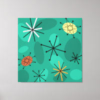 Midcentury Sputnik Starbursts Turquoise