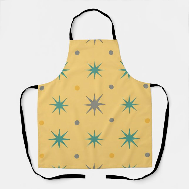 Midcentury Starburst Seamless Pattern Apron (Front)