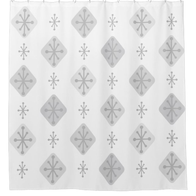 Midcentury Starbursts Diamonds Light Grey (Front)