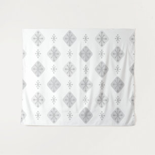 Midcentury Starbursts Diamonds Light Grey Tapestry