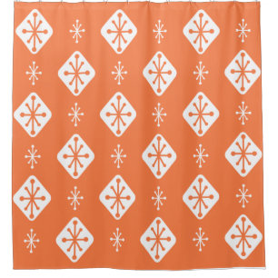 Midcentury Starbursts Diamonds Orange