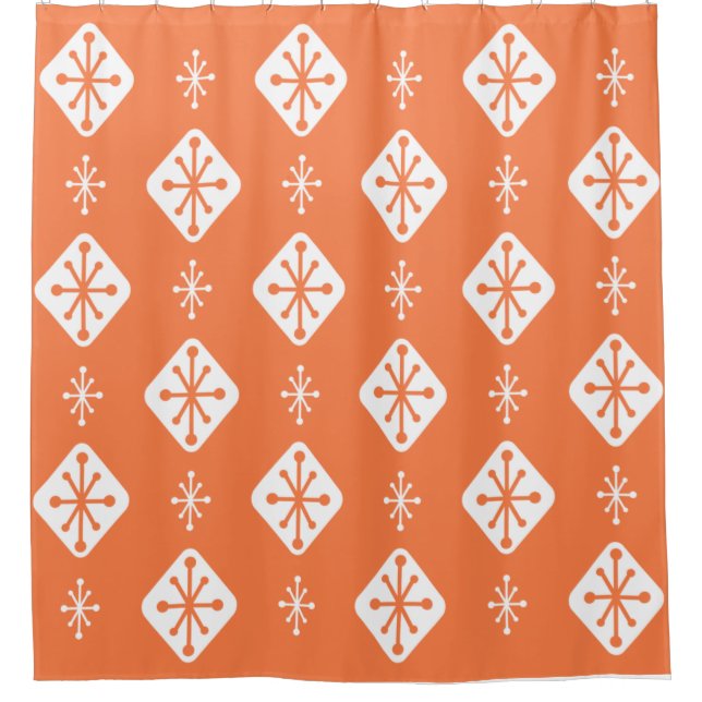 Midcentury Starbursts Diamonds Orange (Front)