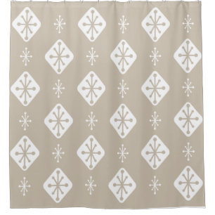 Midcentury Starbursts Diamonds Taupe