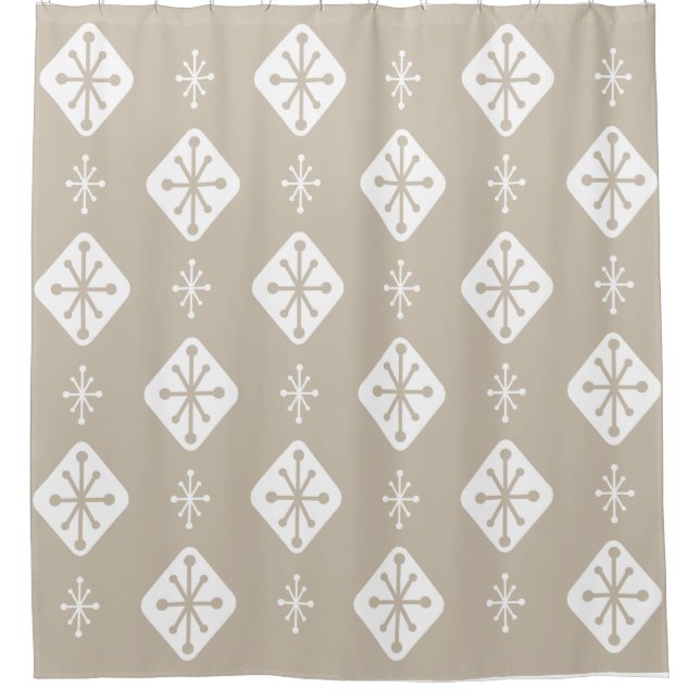 Midcentury Starbursts Diamonds Taupe (Front)
