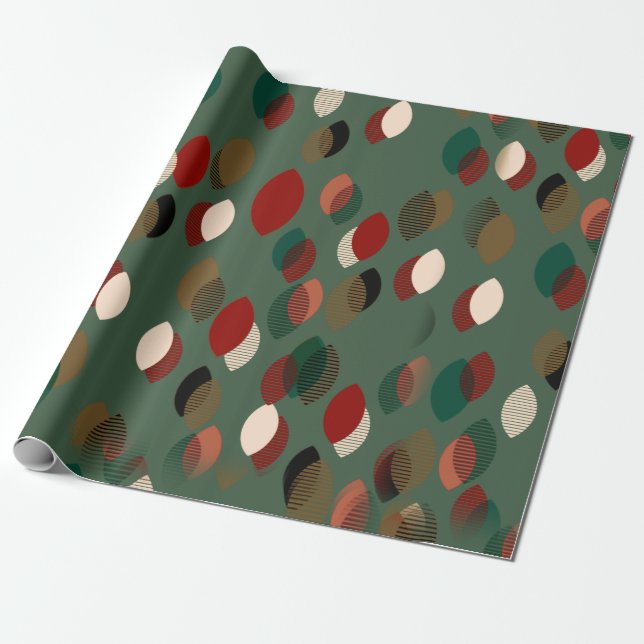 Midcentury Xmas Design Wrapping Paper (Unrolled)